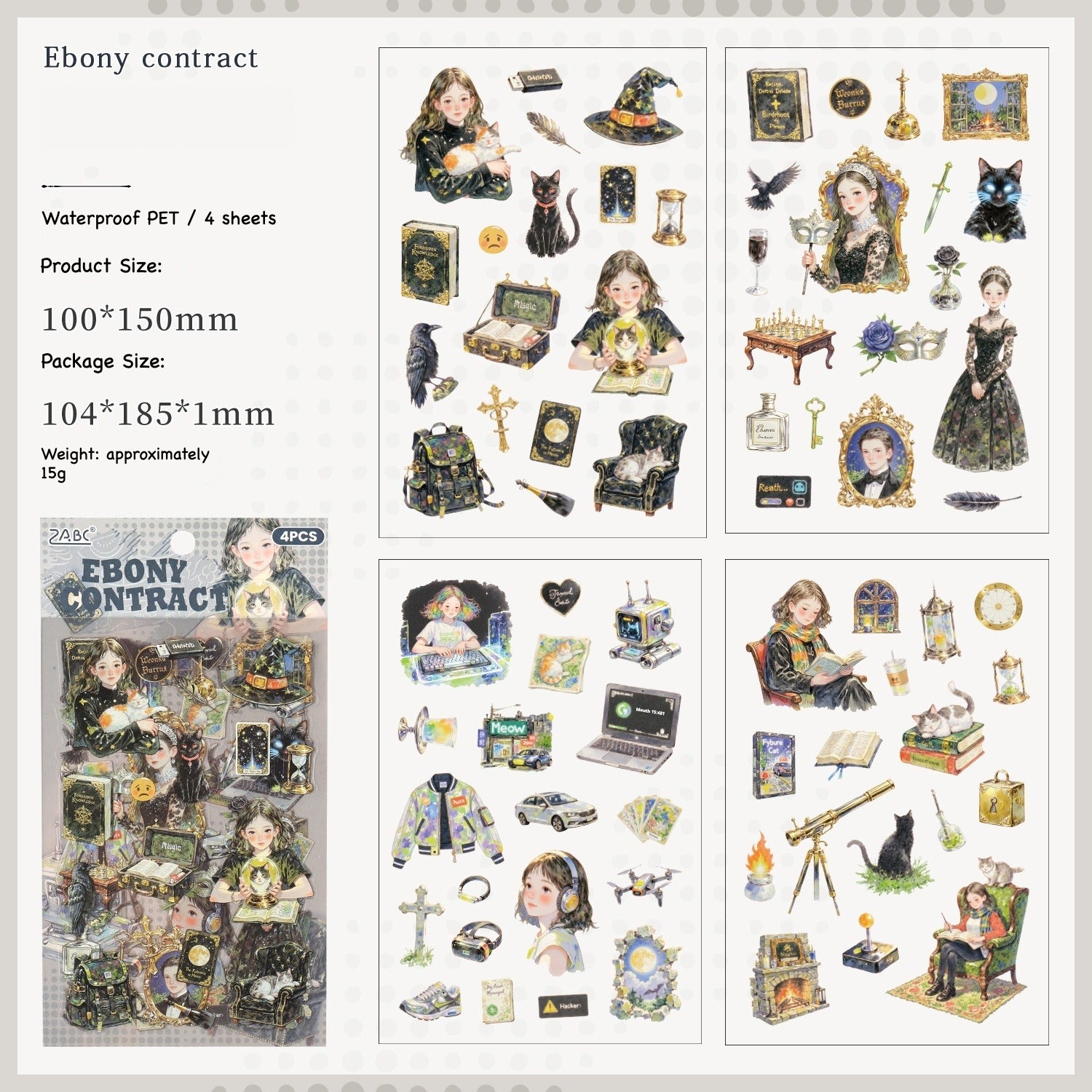 Storybook adventures sticker pack – illustrated character scenes in seasonal settings