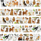 Pet Playmates die-cut PET tape featuring colorful pet stickers for scrapbooking at Shroomi