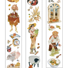 Autumn harvest decorative PET tape with farm scenes