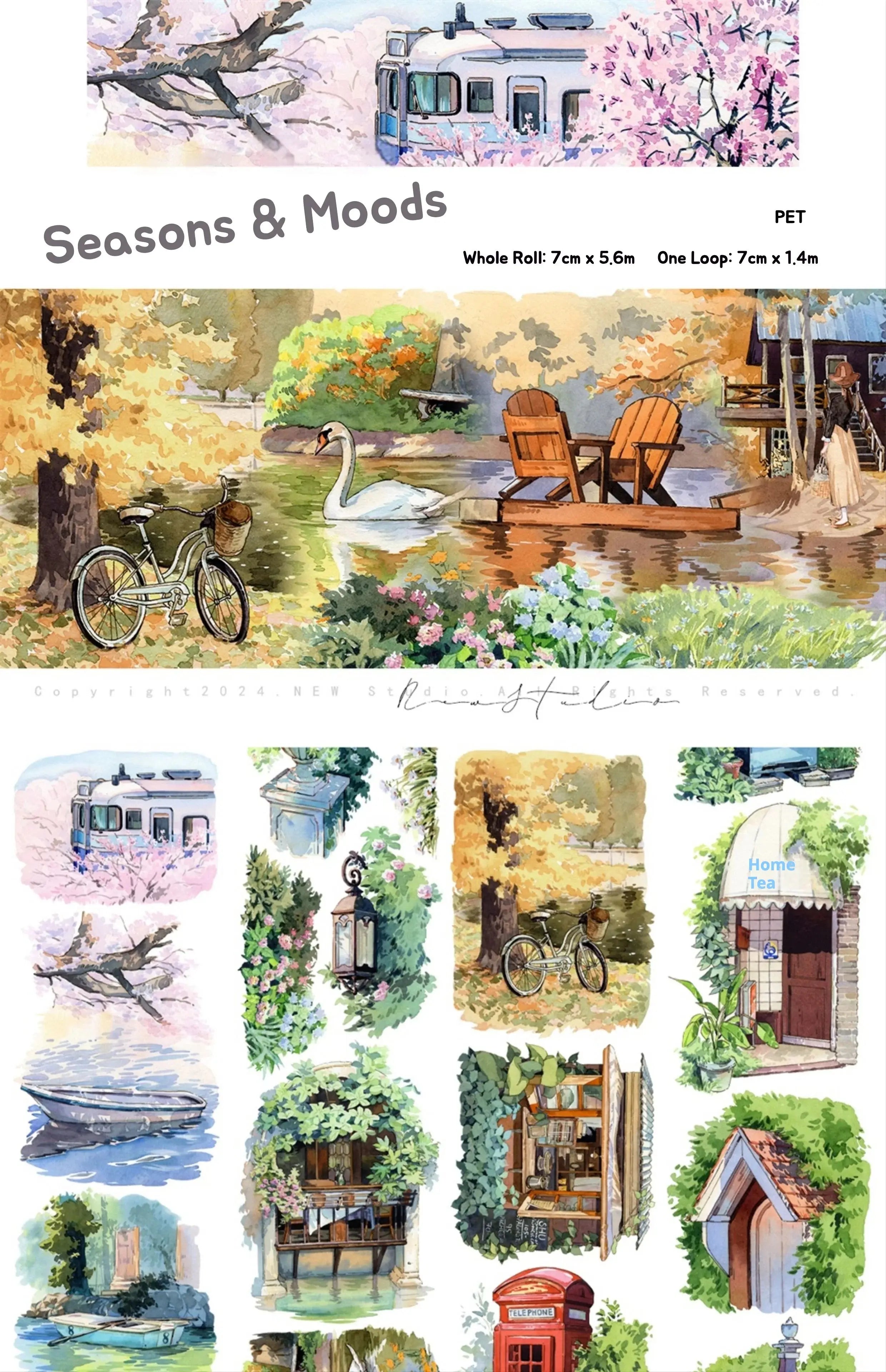 Town Corners PET Tape Town Corners PET Tape | Street & Scenery Elements for Crafts