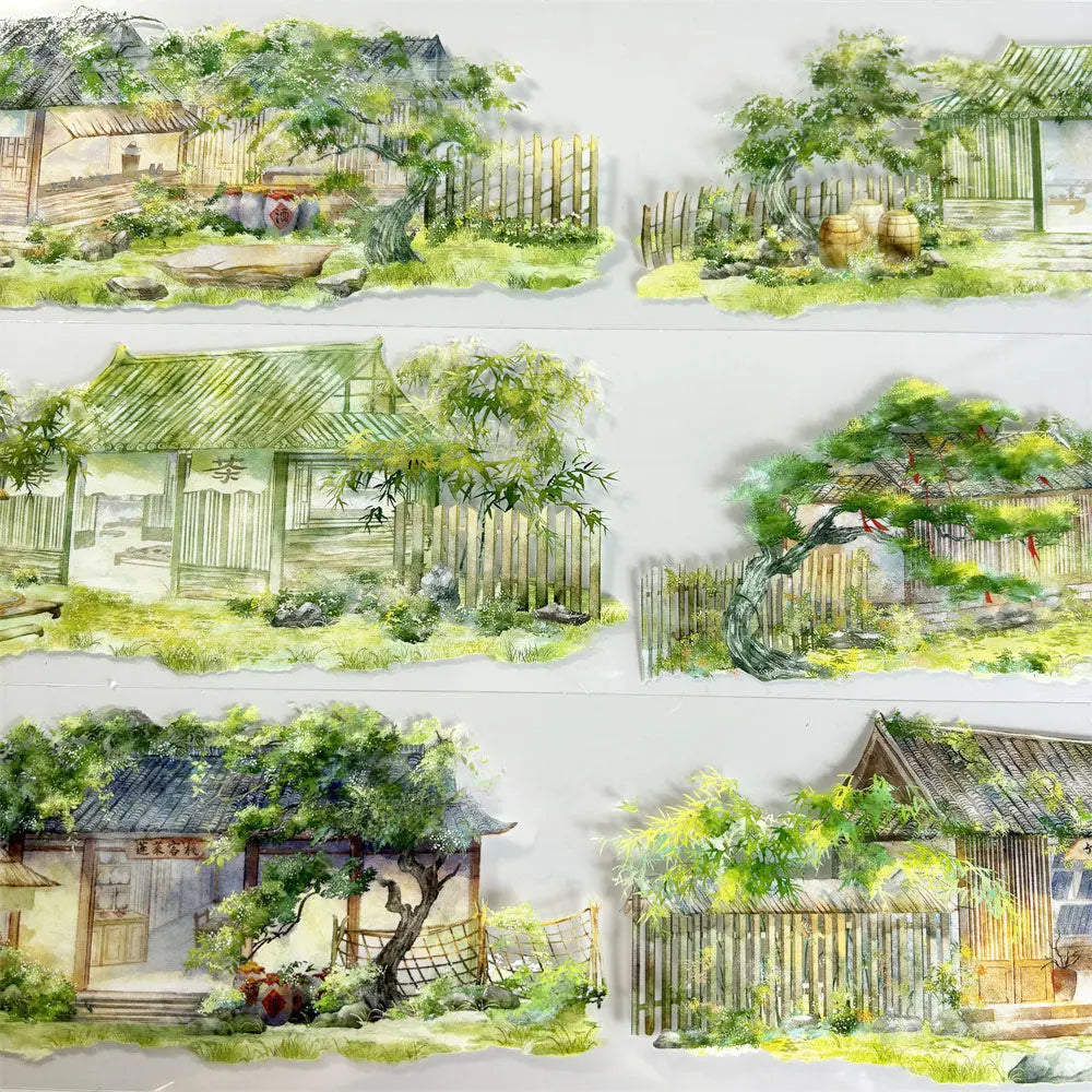 Countryside Cottage PET Tape Countryside Cottage PET Tape | Rustic & Chinese Scenery Sticker