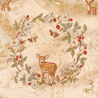 Floral embroidery frame sticker book with botanical borders, wreaths, rabbits, butterflies, ribbons, and photo frame designs