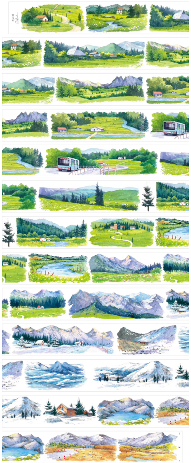 Crossing Mountains PET Scenic Tape ZHIYU