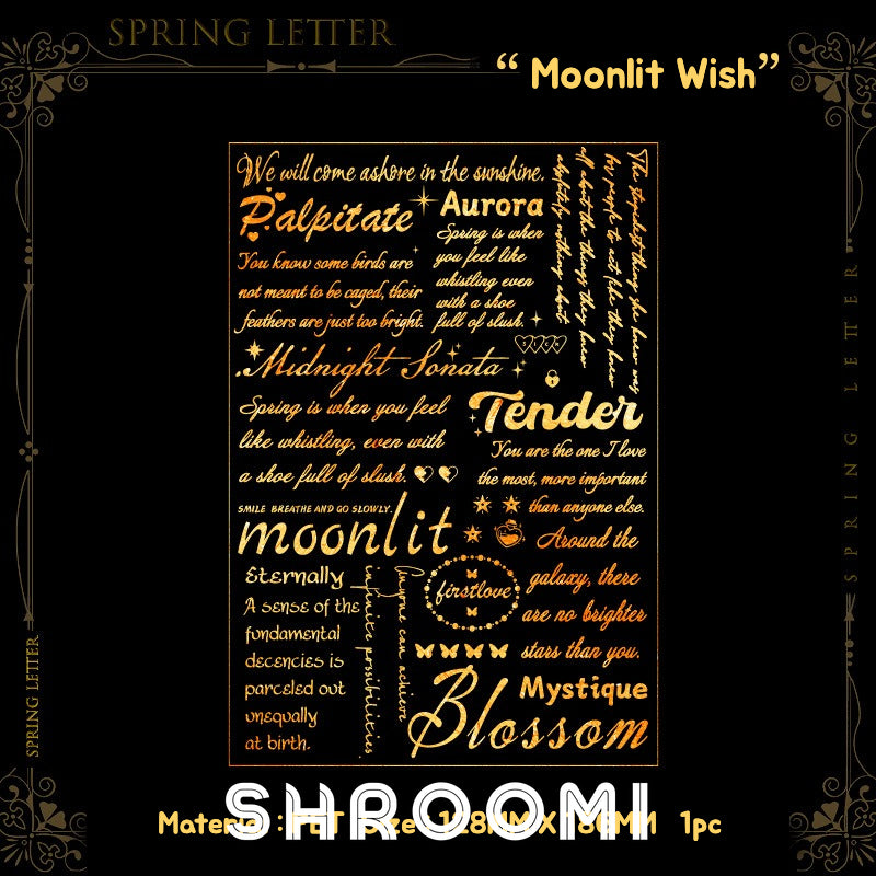 Spring Letters Foil PET Sticker Collection