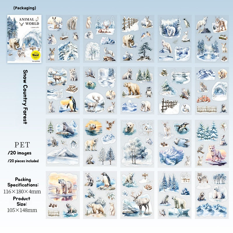 Animal World PET Stickers - 4 Styles