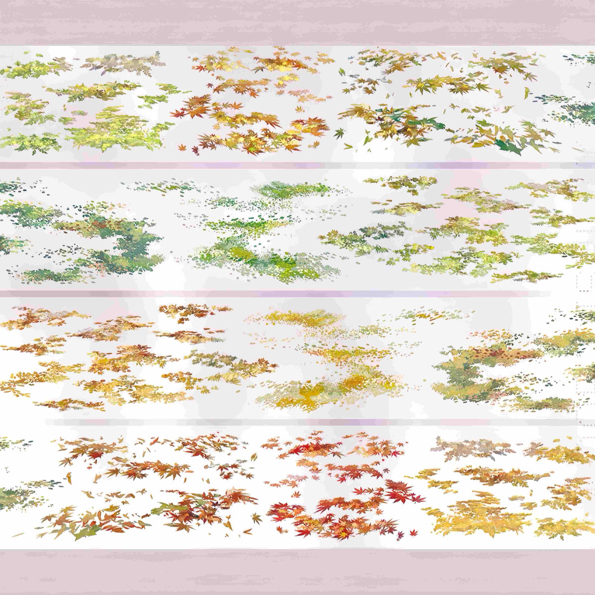 Design from the 10-piece Autumn Campus & Meadow Collection decorative tape, featuring an autumn nature motif