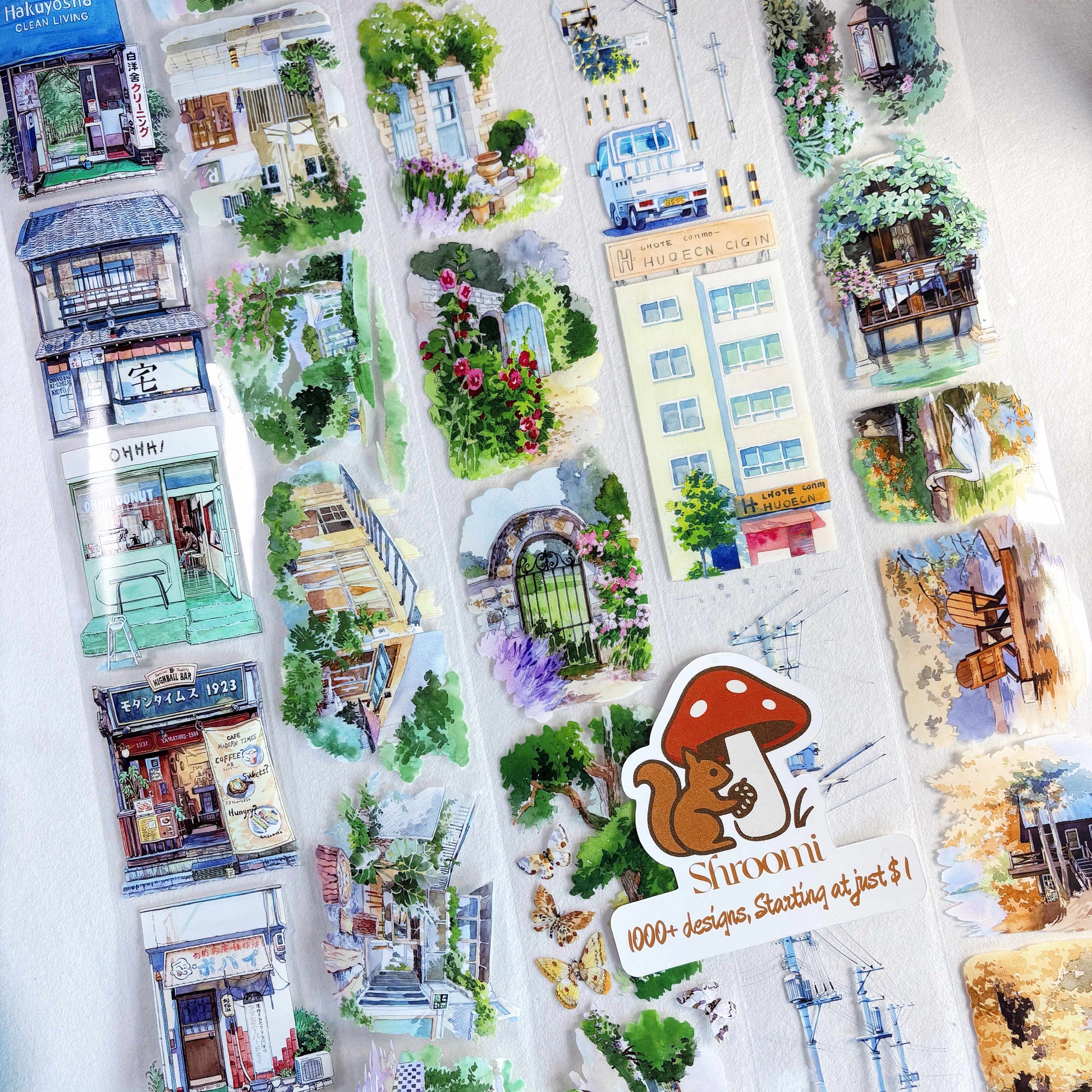 Town Corners PET Tape Town Corners PET Tape | Street & Scenery Elements for Crafts