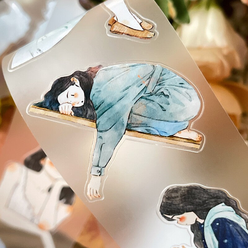 Quiet Moments PET Tape with calm illustrated girls