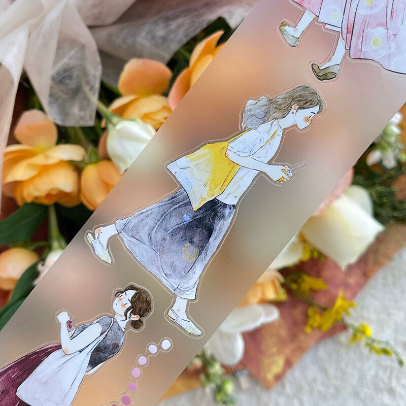 On-the-Go Girls PET Tape with illustrated girls