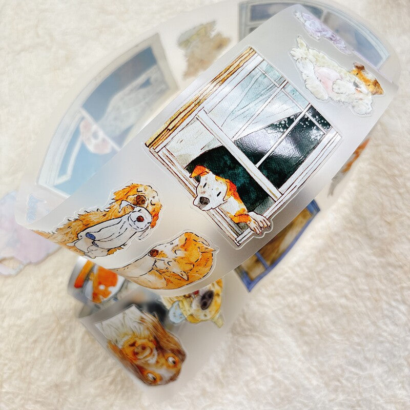 Dog-Themed PET Tape with illustrated dogs