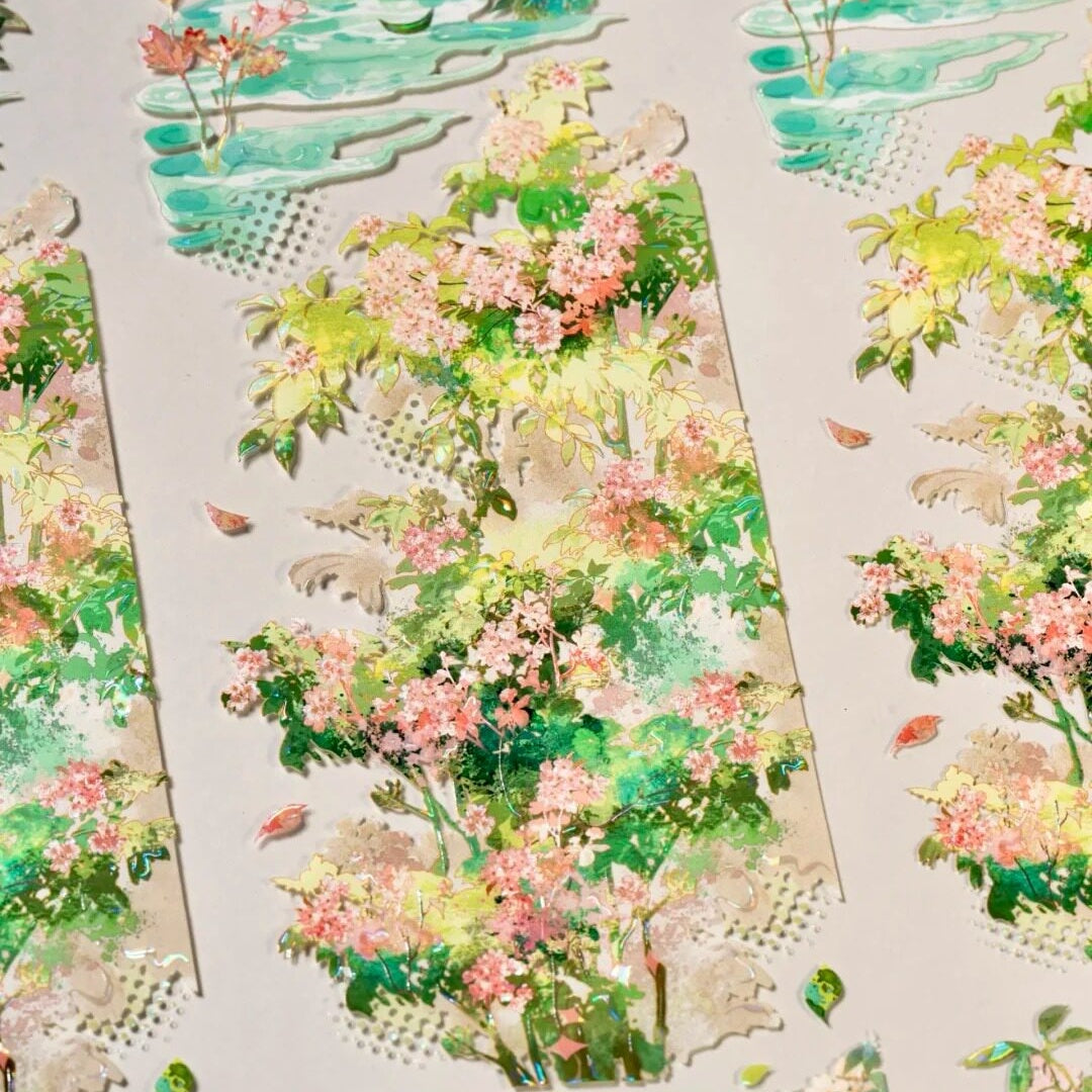 Swaying Clear Shadows decorative tape with foliage-inspired details