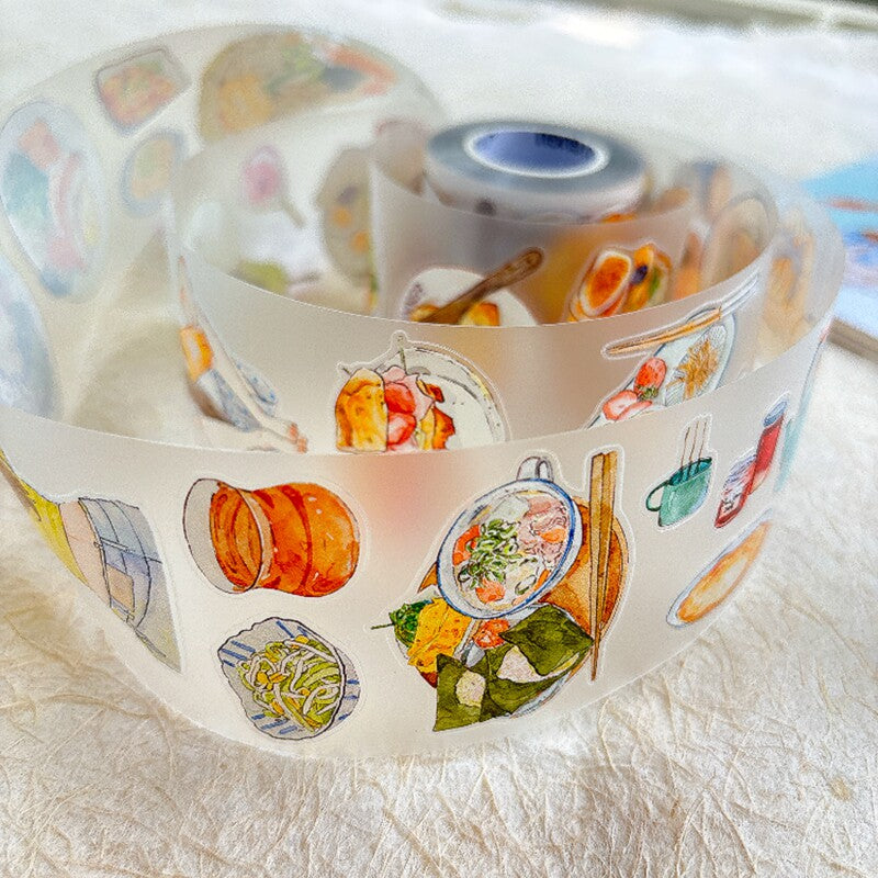 Food Moments PET Tape with illustrated food and everyday dining scenes