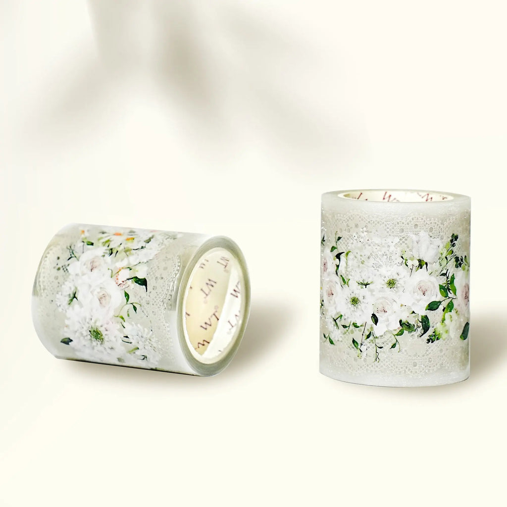 Pre-cut Petals en Blanc Wide PET Tape The Washi Tape Shop
