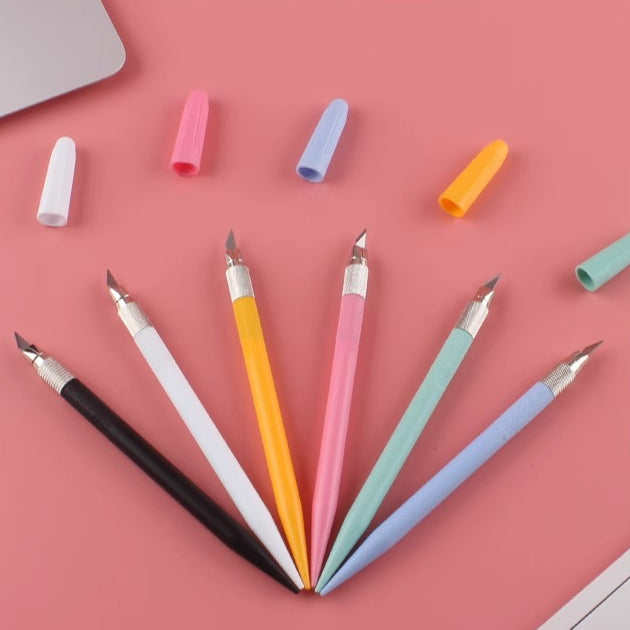 Colorful Exacto Craft Knife, Hobby Knife ColorWhirl Craft Knife | Precision Pen Cutter for Paper, Tape & Wood Carving – Includes 12 Blades