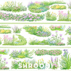 Little Blossom Field – Day & Night PET Tape Little Blossom Field Washi Tape – Day & Night Floral Scenery Tape for Journaling & Diorama Design