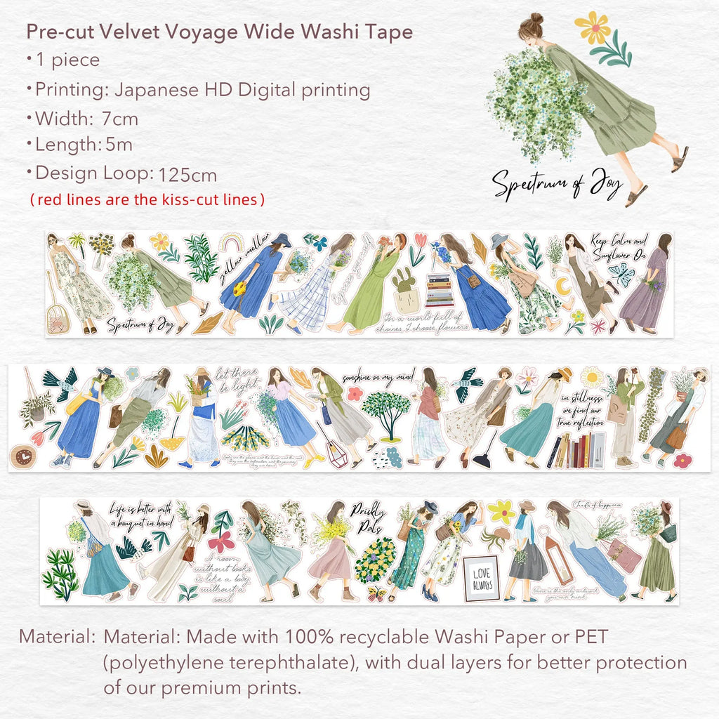 Pre-cut Velvet Voyage Wide Washi/PET Tape The Washi Tape Shop