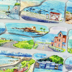 Sea Island Journal PET Tape Sea Island Journal Shell Gloss PET Tape | Summer Seaside Scenery