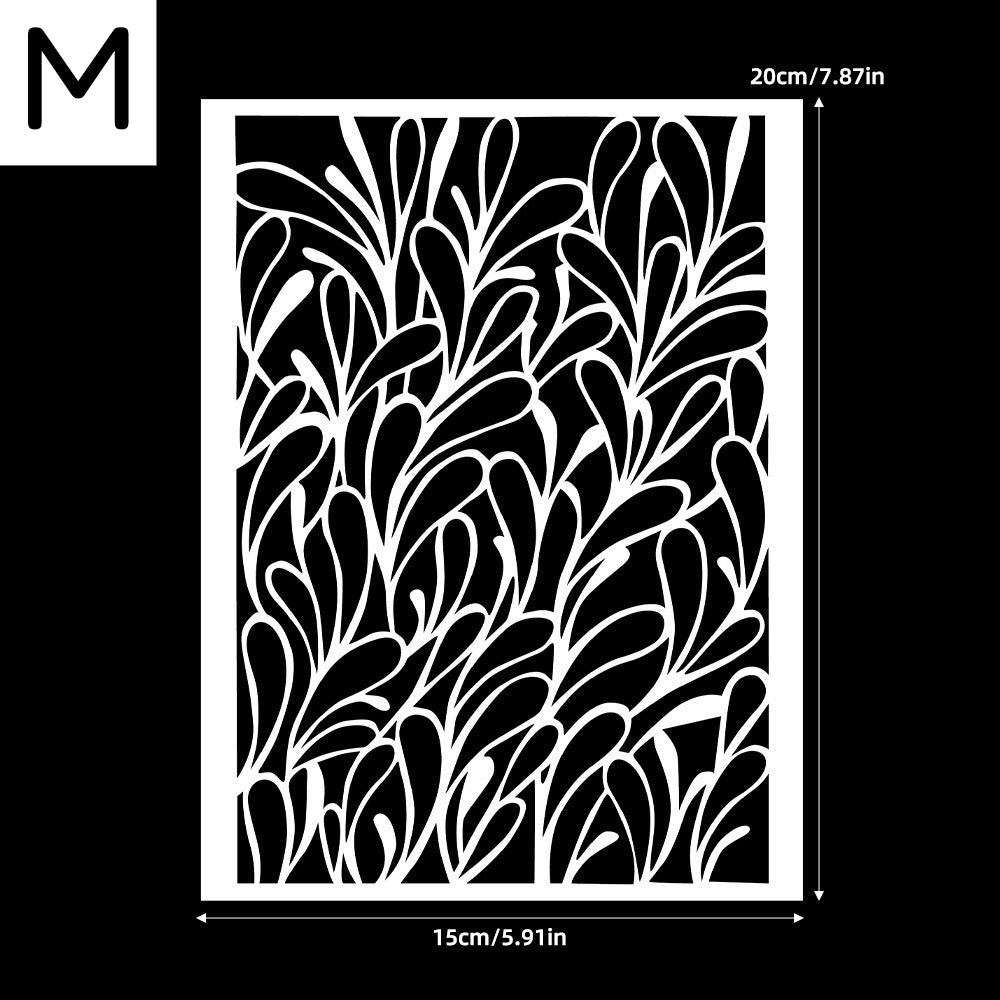 Monstera PET stencil template with leaf cutout pattern