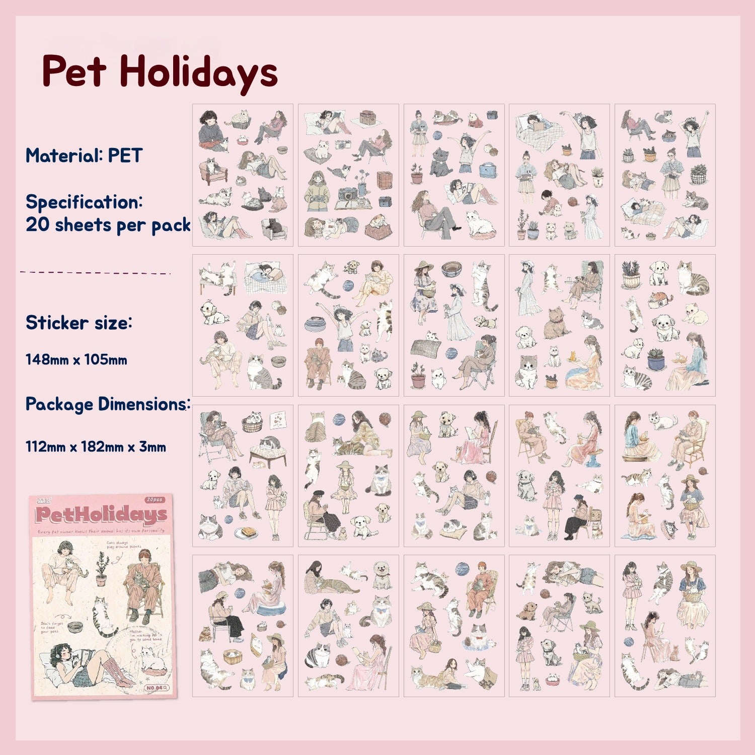 Forest Girl Sticker Collection Forest Girl Sticker Book – Nature Aesthetic Girl Stickers for Journals & Crafts