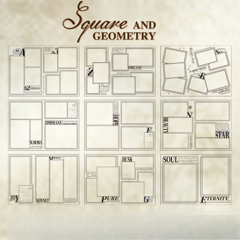 Geometric frame storyboard stickers with blank panels, photo-frame layouts, and clean collage frames - image 9