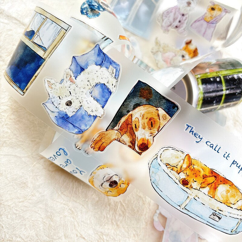 Dog-Themed PET Tape with illustrated dogs