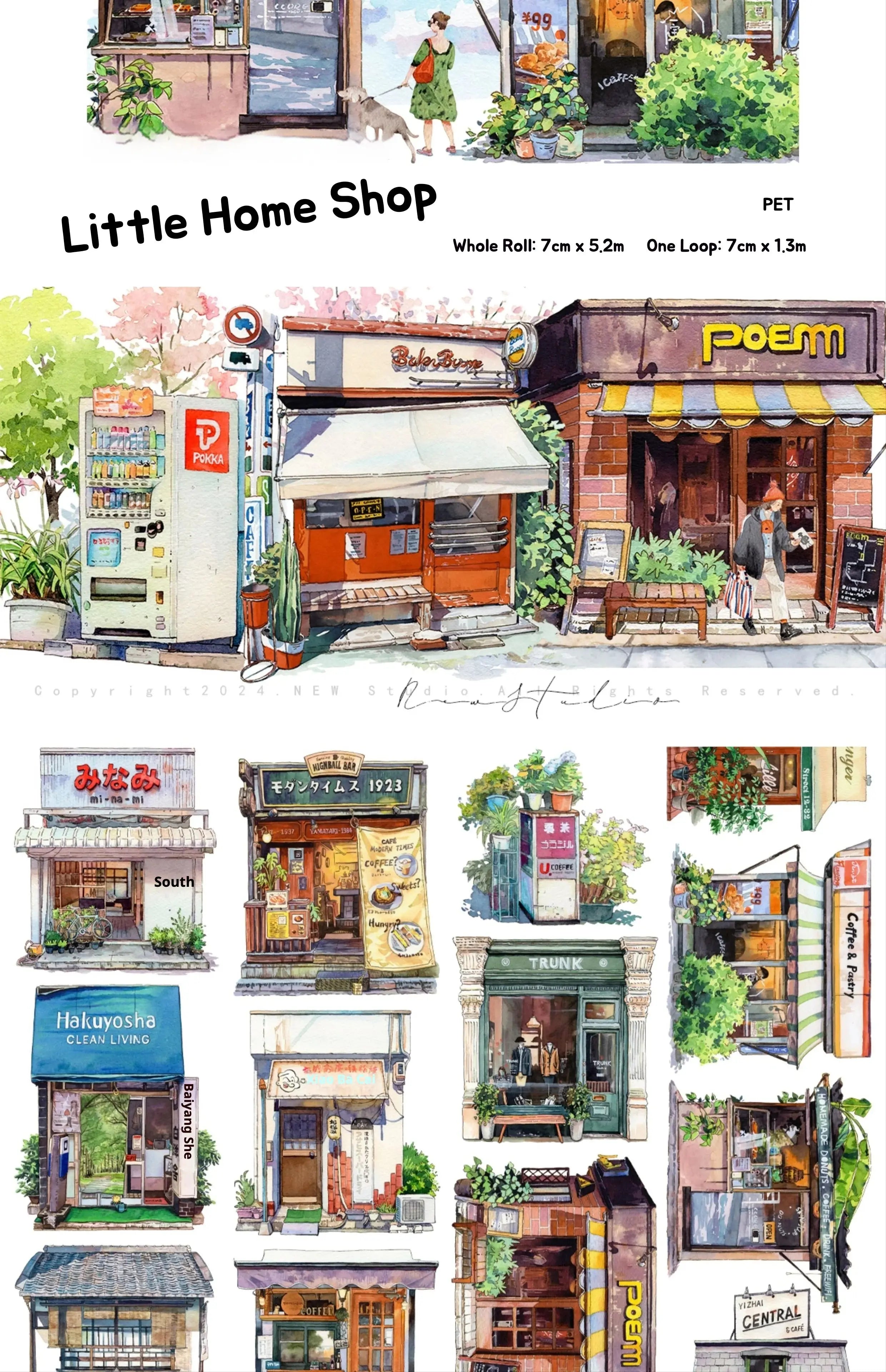 Town Corners PET Tape Town Corners PET Tape | Street & Scenery Elements for Crafts