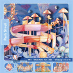 Charming playground scene from the Story Series, featuring vibrant characters playing and interacting joyfully.