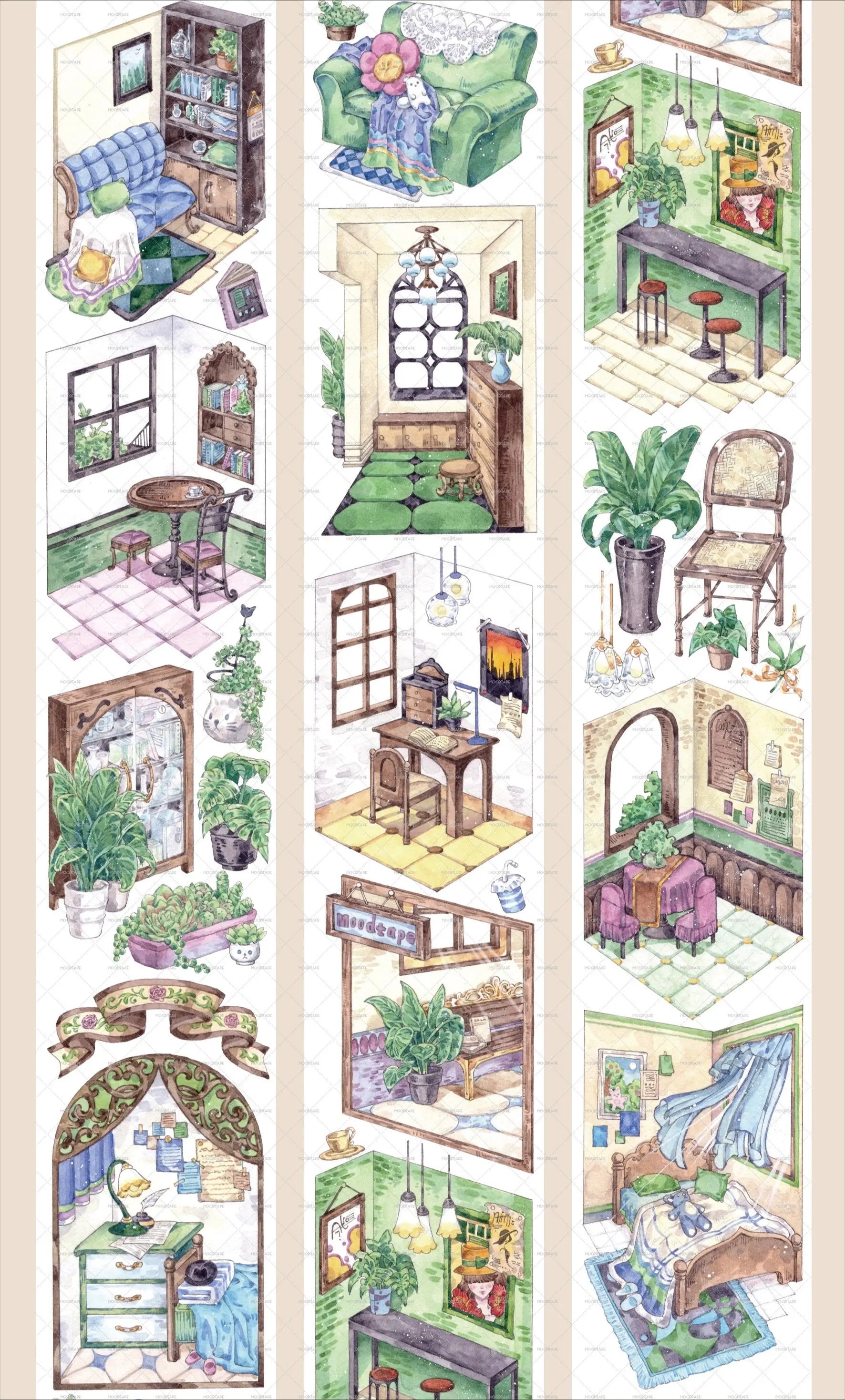 Indoor Furniture PET Tape Memories Hut PET Tape | Cozy & Vintage Home Interior Stickers
