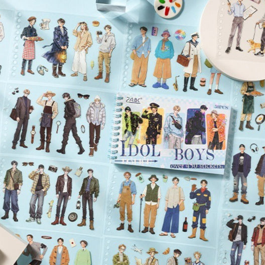 Idol Boys and Girls character sticker book with fashionable illustrated boys and girls - image 4