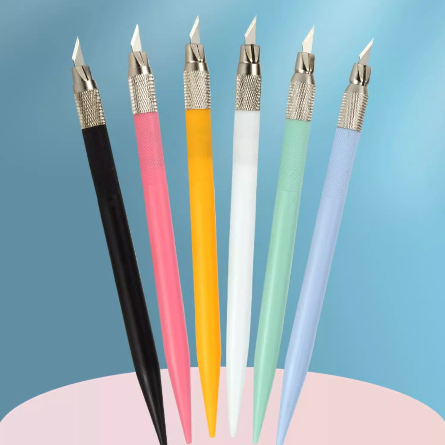 Colorful Exacto Craft Knife, Hobby Knife ColorWhirl Craft Knife | Precision Pen Cutter for Paper, Tape & Wood Carving – Includes 12 Blades