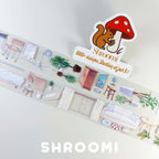 Modern Furniture 3 PET Tape: Shroomi sticker collection with beds, chairs, plants