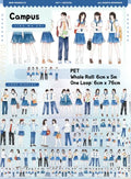 PET sticker bundle featuring watercolor anime-style students in school uniforms | Shroomi