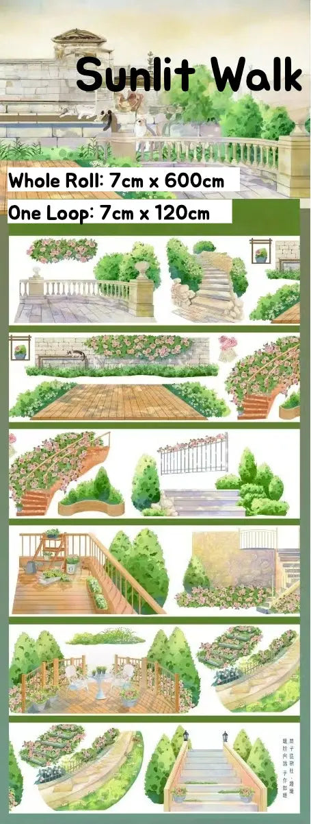 Corners of the City - Buildings, Roadside Shops, Pavement Corners of the City PET Tape | Japanese Anime Style Scenery