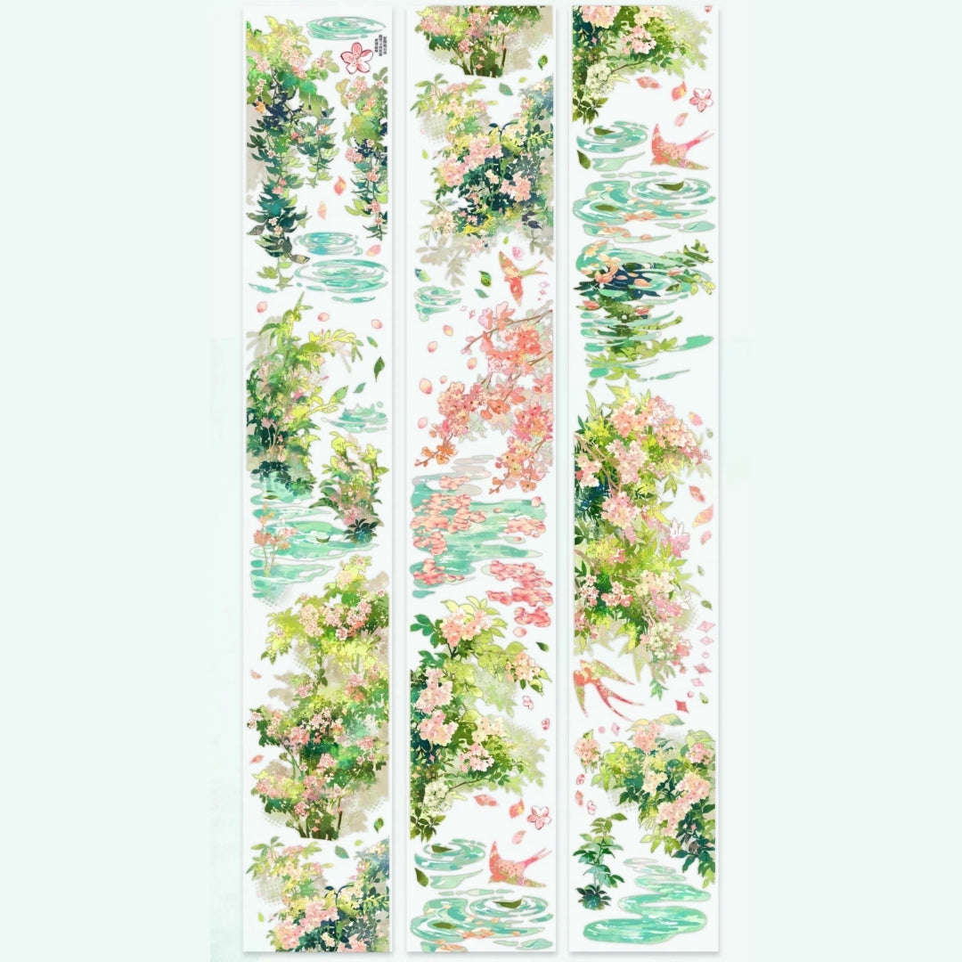 Swaying Clear Shadows decorative tape with foliage-inspired details
