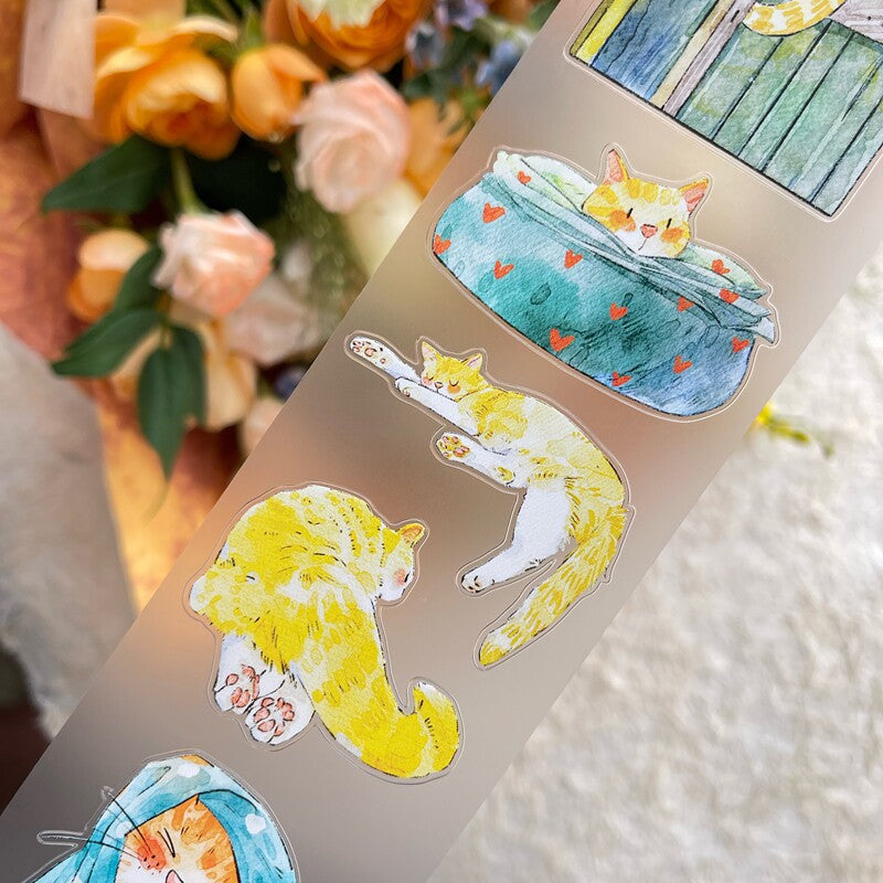 Cat-Themed PET Tape for journaling