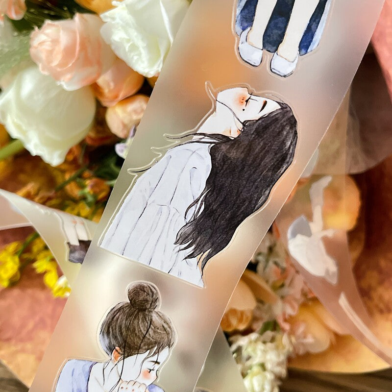 Quiet Moments PET Tape with calm illustrated girls