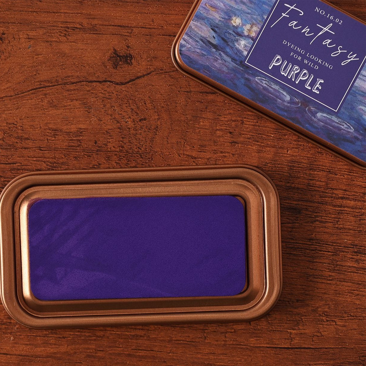 Nature palette cotton ink pad tins with metal cases, rich stamping colors, and vintage label artwork