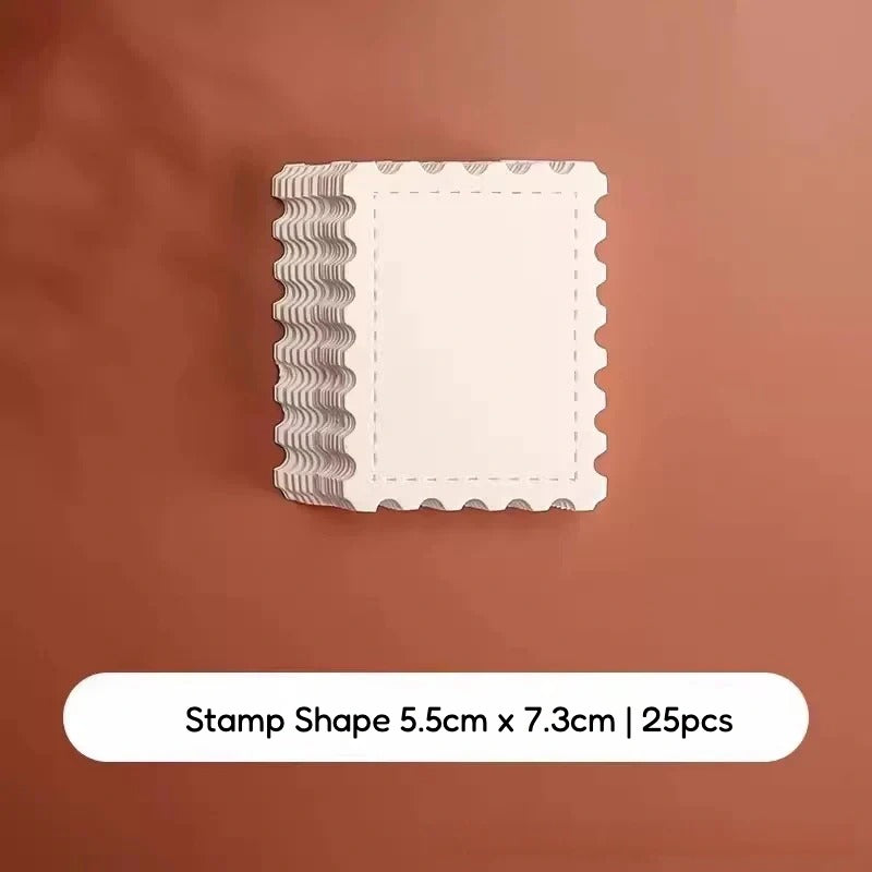 Blank Stamp & Ticket Shaped Watercolor Cards for Journaling