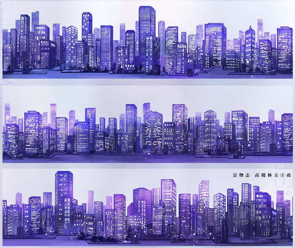 PET-Tape Night City Skyline 6cm | Stadtansicht