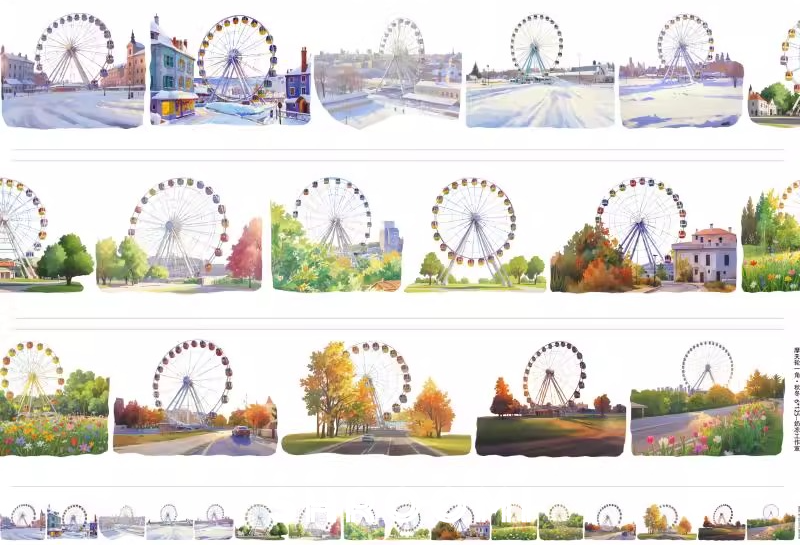Ferris Wheel Autumn & Winter PET Tape