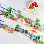 Rooftop Garden PET Tape Sunny Terrace Cafe PET Tape | Cozy Outdoor Garden Washi Tape | Balcony Life Decorative Tape