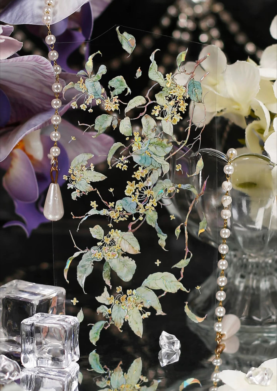 Silent Falling Blossoms floral decorative tape design