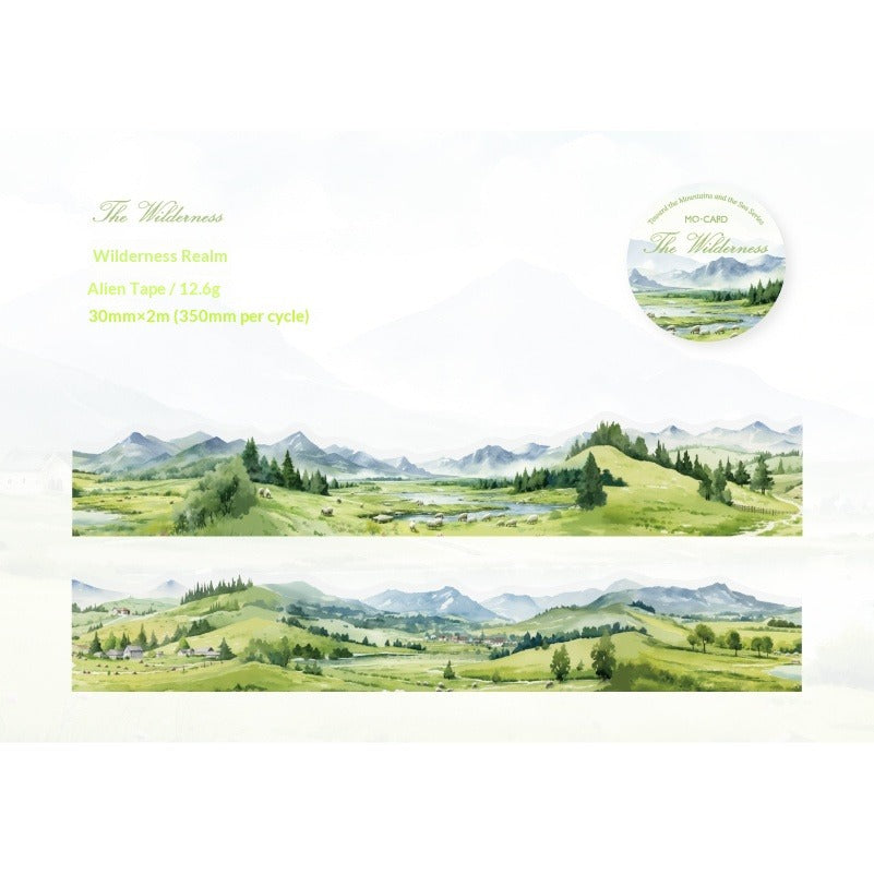 Mountain Landscape Washi Tape - Scenic Forest Hills | PET Journal Scene Building Decoration Roll