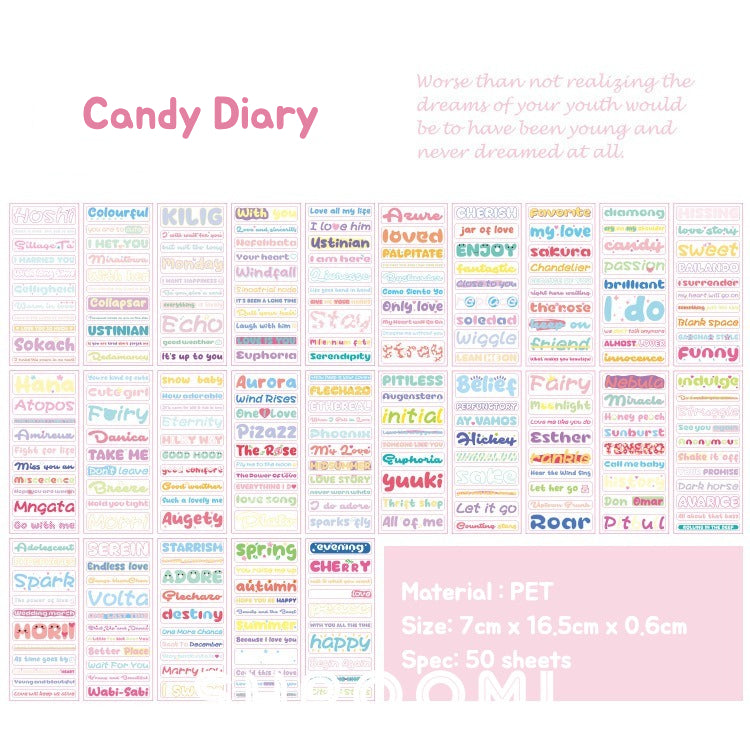 Notes & Quotes PET Sticker Collection