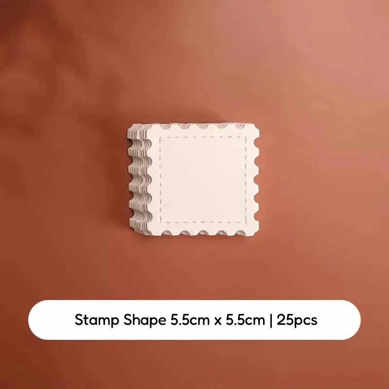 Blank Stamp & Ticket Shaped Watercolor Cards for Journaling