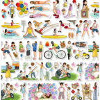 Playful Characters die-cut PET tape with people & activity stickers for scrapbooking at Shroomi