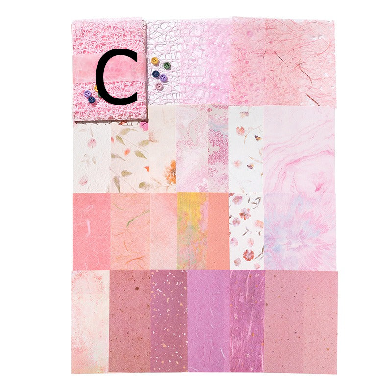 Mixed-texture pastel scrapbooking paper with romantic lace mesh overlay pattern