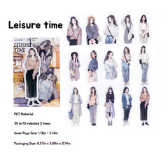 Daily Outfit Sticker Collection Daily Outfit Sticker Pack – Fashion Girl Stickers for Journaling, Planners & Scrapbooking