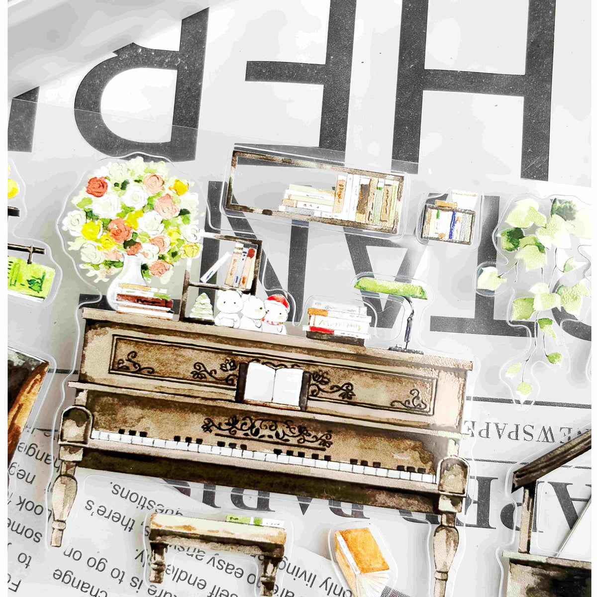 Die-Cut Study Corner PET Tape – cozy study corner design, part of the Study Corner collection