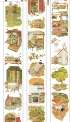 Large autumn harvest hand-painted PET tape roll with farm designs